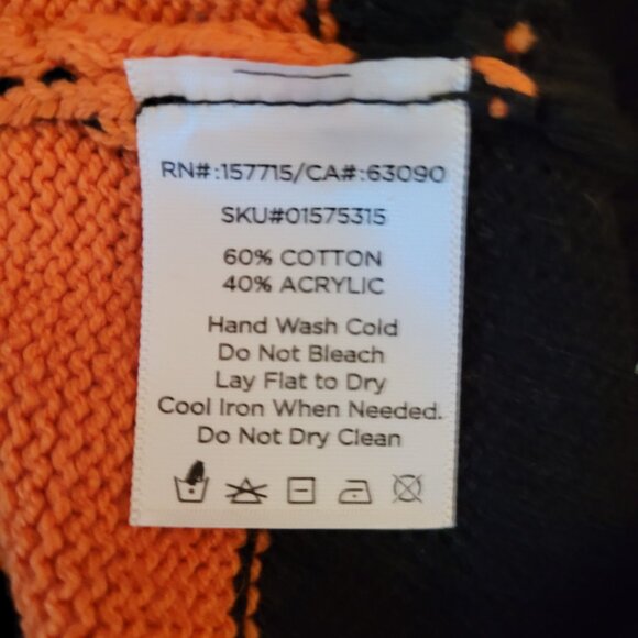 Spirit Costume Pumpkin Patch Black & Orange Stripe Distressed Sweater Dress - Picture 4 of 4